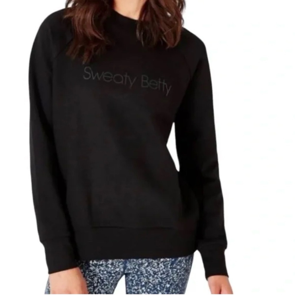 Sweaty Betty Essentials Black Crewneck Sweatshirt, size Small.